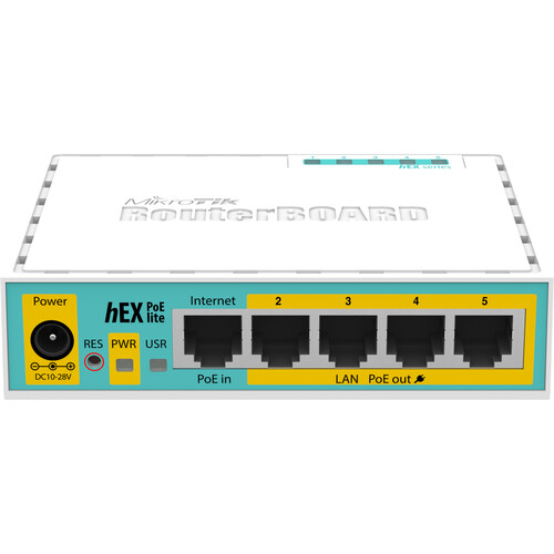 MikroTik hEX PoE lite 4-Port 100Mb Passive PoE Wired Router