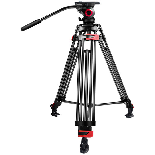 miliboo Portable Aluminum Camera Tripod with Fluid Head & Mid-Level Spreader