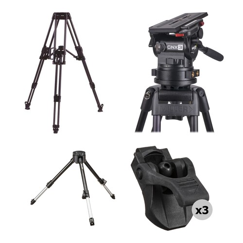 Miller CiNX 3 Fluid Head with ENG Carbon Fiber 2-Stage Heavy-Duty Tripod Kit