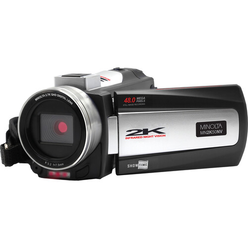 Minolta MN2K50NV 2.7K Quad HD 48MP IR Night Vision Camcorder(Black)