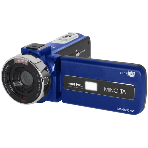 Minolta MN4K35NV UHD 4K IR Night Vision Camcorder (Blue)