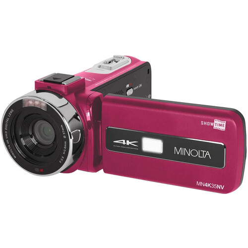 Minolta MN4K35NV UHD 4K IR Night Vision Camcorder (Magenta)