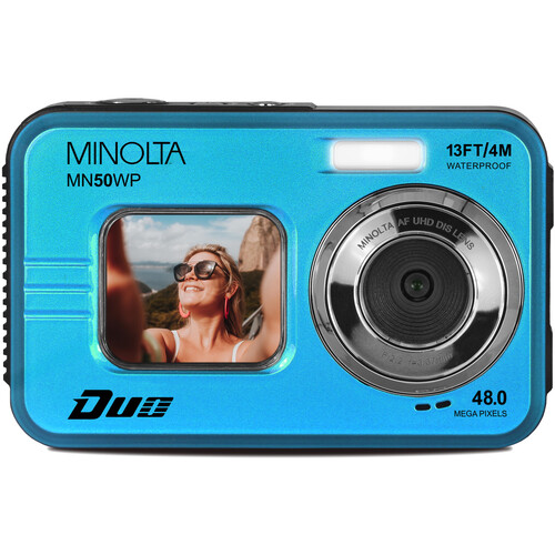 Minolta MN50WP Waterproof Dual Screen Digital Camera (Blue)