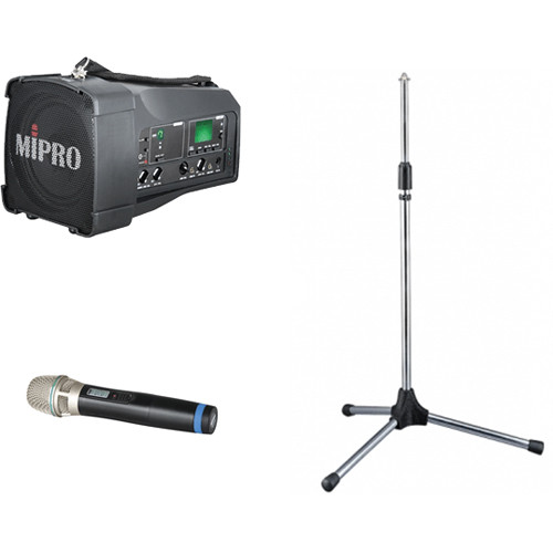MIPRO OfficeBuddy 50W Personal PA System with Wireless Handheld Microphone and Speaker Stand (5A: 506 to 530 MHz)