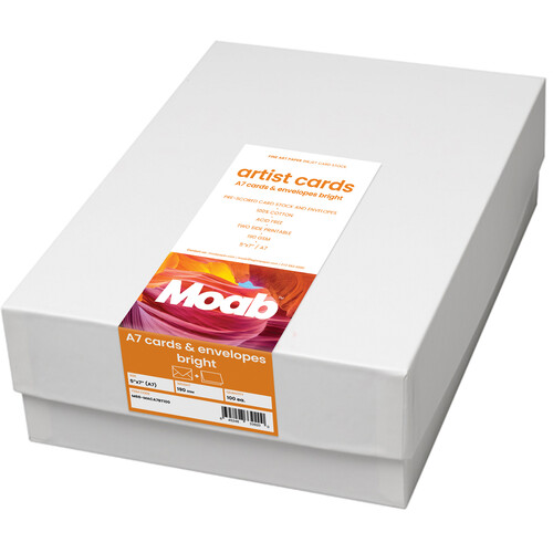 Moab Artist Cards (Bright White, 5 x 7", 100 Cards/Envelopes)