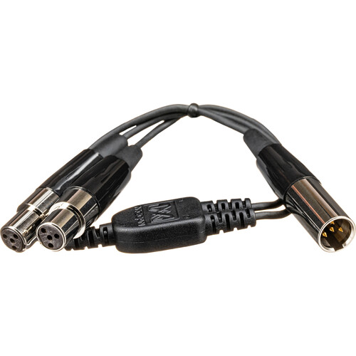 Mogan SH-TA4 Mini-XLR 4-Pin Male to Dual XLR 4-Pin Female Bodypack Y-Cable