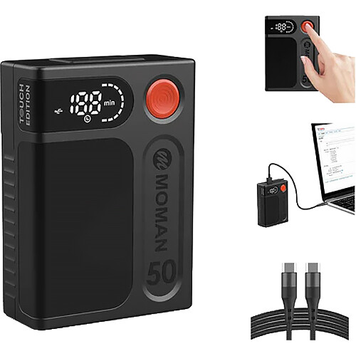 Moman Power 50 Touch Mini V-Mount Lithium-Ion Battery with OLED Display (50Wh)