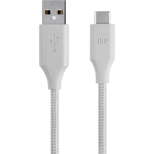 Monoprice USB 2.0 Type-C Male to Type-A Male Palette Series Cable (6', White)
