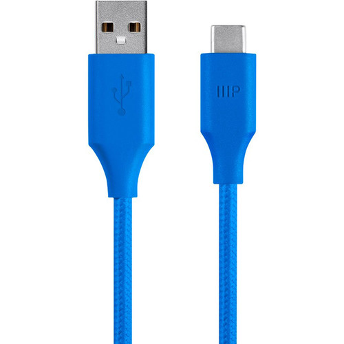 Monoprice USB 2.0 Type-C Male to Type-A Male Palette Series Cable (6', Blue)