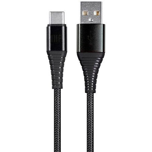 Monoprice AtlasFlex USB 2.0 Type-C to Type-A Kevlar-Reinforced Nylon-Braid Cable (3', Black)
