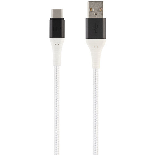 Monoprice AtlasFlex USB 2.0 Type-C to Type-A Kevlar-Reinforced Nylon-Braid Cable (3', White)