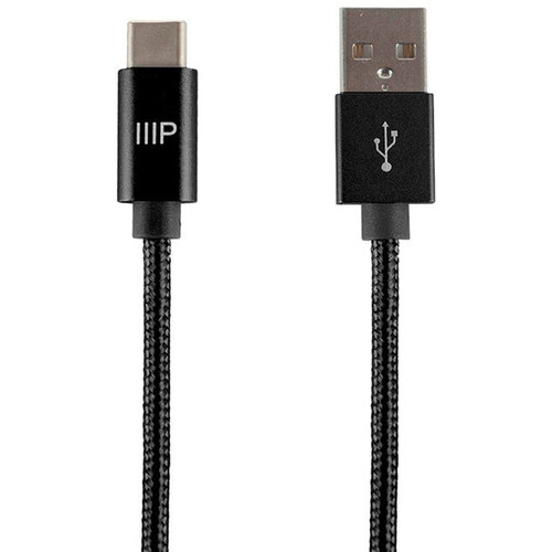 Monoprice Palette Series USB 2.0 Type-C to Type-A Charge & Sync Cable (1.5', Black)