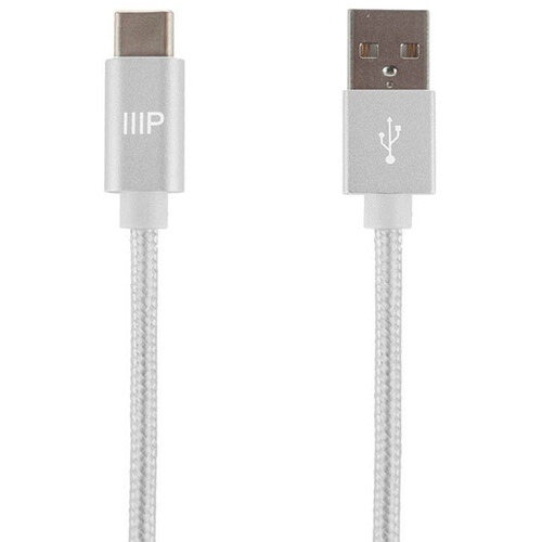 Monoprice Palette Series USB 2.0 Type-C to Type-A Charge & Sync Cable (10', White)