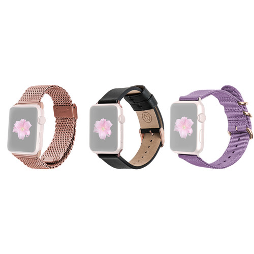 MONOWEAR Premium Watch Band Bundle for 38mm Rose Gold Apple Watch