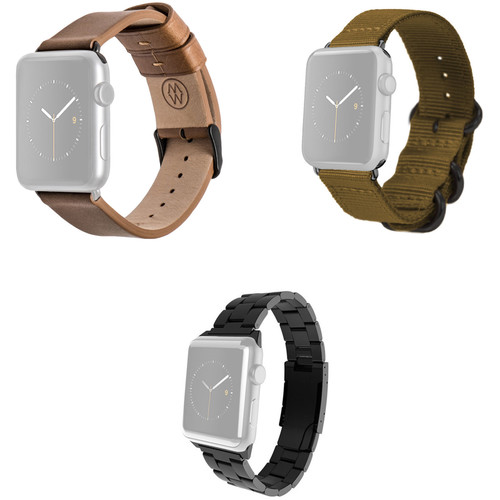 MONOWEAR Premium Watch Band Bundle for 38mm Space Gray Apple Watch