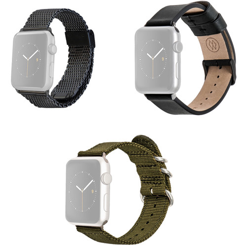 MONOWEAR Premium Watch Band Bundle for 42mm Space Gray Apple Watch