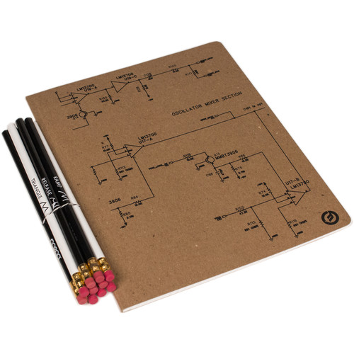 Moog Schematic Notebook & Synthesis Pencil Set (8 x 10")