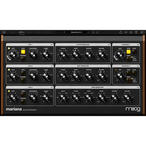 Moog Mariana Dual-Layer Bass Synthesizer Plug-In