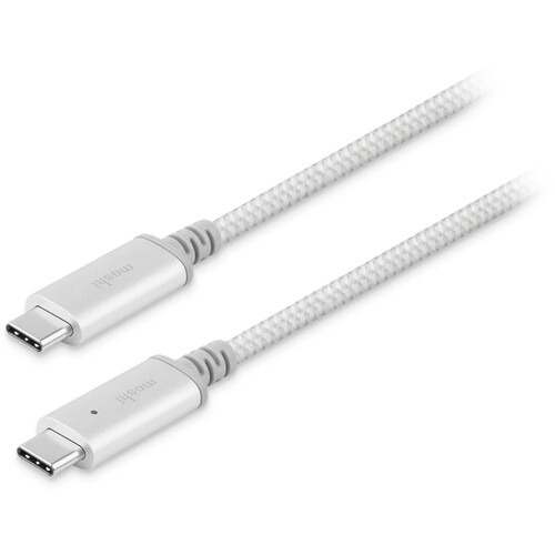 Moshi Integra USB-C Charge Cable with Smart LED (6.6', Jet Silver)