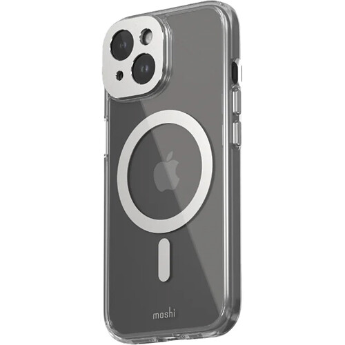 Moshi iGlaze Slim Hard-Shell MagSafe Case for iPhone 15 (Silver)