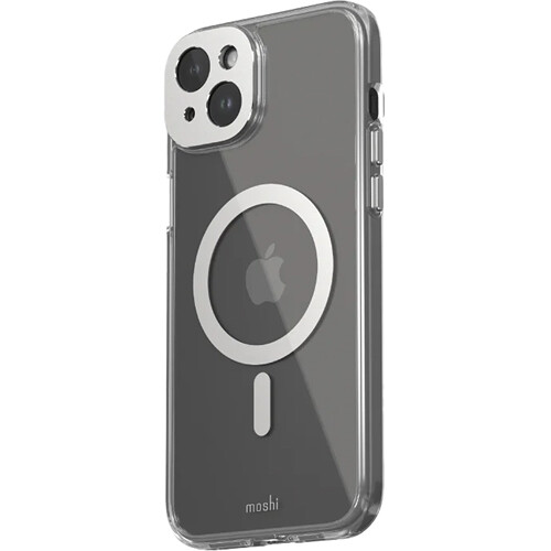 Moshi iGlaze Slim Hard-Shell MagSafe Case for iPhone 15 Plus (Silver)