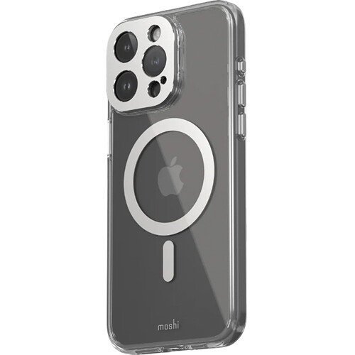 Moshi iGlaze Slim Hard-Shell MagSafe Case for iPhone 15 Pro Max (Silver)