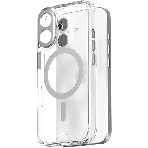 Moshi iGlaze Case for iPhone 16 Plus (Luna Silver)