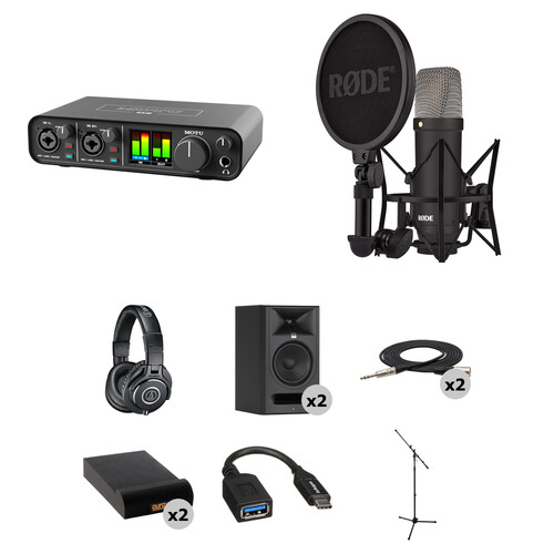 MOTU M2 USB-C Audio/MIDI Interface with Home Studio Kit