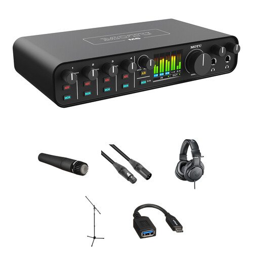 MOTU M6 USB-C Audio/MIDI Interface with Guitar Recording Kit