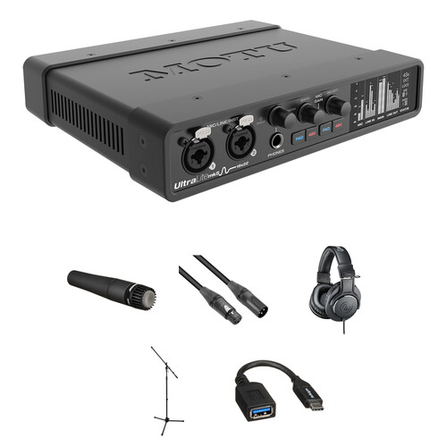 MOTU UltraLite-mk5 USB-C Audio/MIDI Interface with Guitar Recording Kit