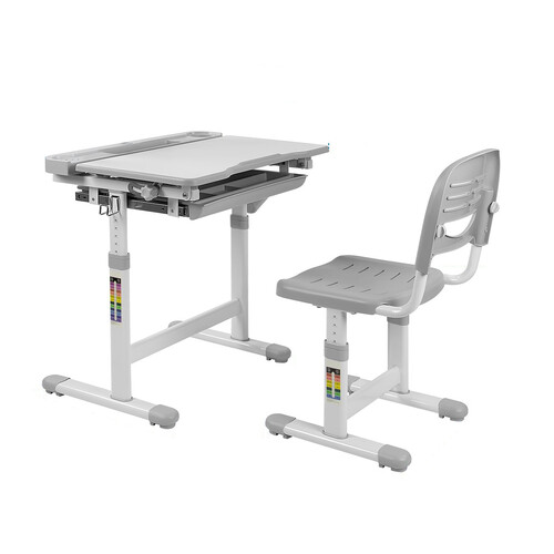 Mount-It! Desk & Chair Set for Kids Ages 3-10 (Gray)