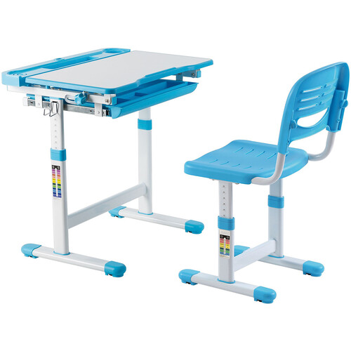 Mount-It! Desk & Chair Set for Kids Ages 3-10 (Blue)