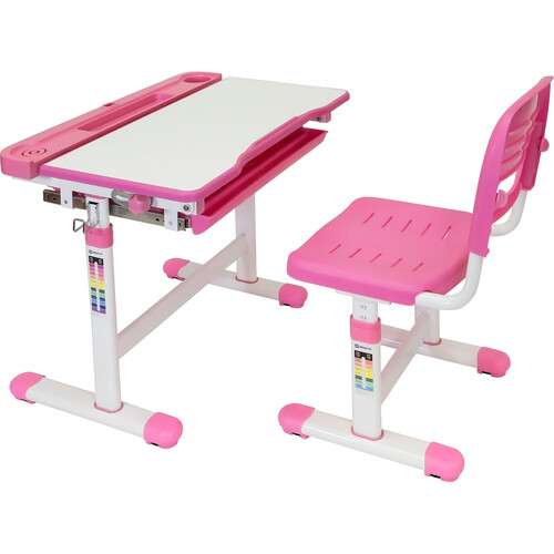 Mount-It! Desk & Chair Set for Kids Ages 3-10 (Pink)