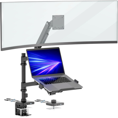 Mount-It! Heavy-Duty Monitor & Laptop Dual Arm for 17-49" Ultrawide Displays