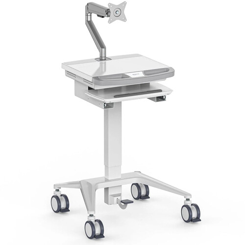 Mount-It! MedHub Mobile Workstation with Monitor Arm