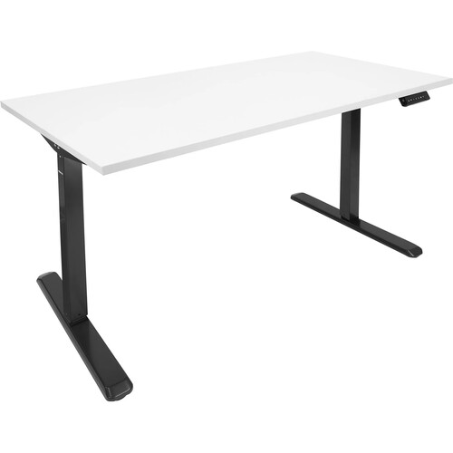 Mount-It! Electric Sit-Stand Desk with 55" Tabletop (Black Frame, White Tabletop)