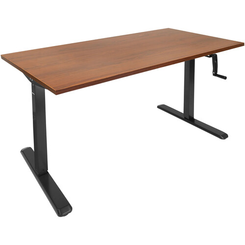 Mount-It! Hand Crank Standing Desk with 55" Tabletop (Brown)