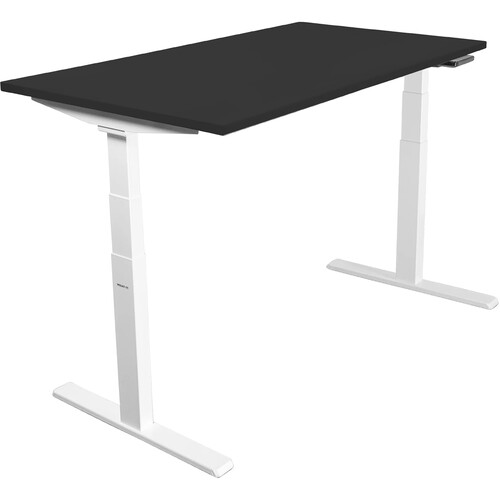 Mount-It! Ultimate Dual Motor Electric Standing Desk with 55" Tabletop (White Frame, Black Tabletop)