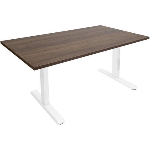 Mount-It! Electric Sit-Stand Desk with 55" Tabletop (White Frame, Adrift Tabletop)