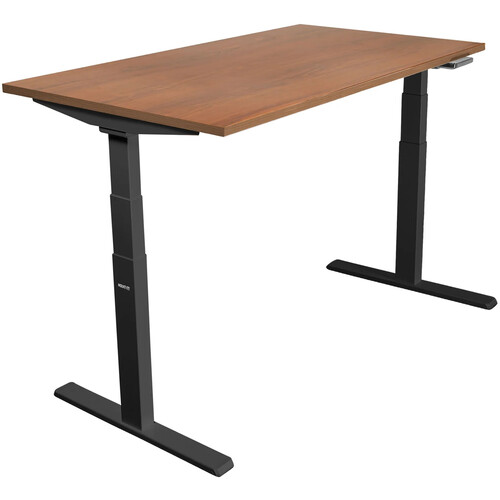 Mount-It! Ultimate Dual Motor Electric Standing Desk with 55" Tabletop (Black Frame, Brown Tabletop)