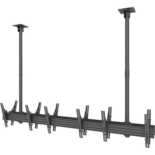 Mount-It! PRO Six-Screen Dual-Pole Ceiling Mount (3 x Side-by-Side, 3 x Back-to-Back)