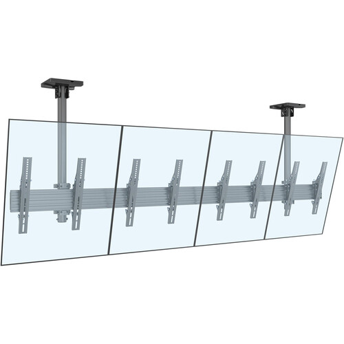 Mount-It! PRO Four-Screen Three-Pole Ceiling Mount (Side-by-Side Portrait)
