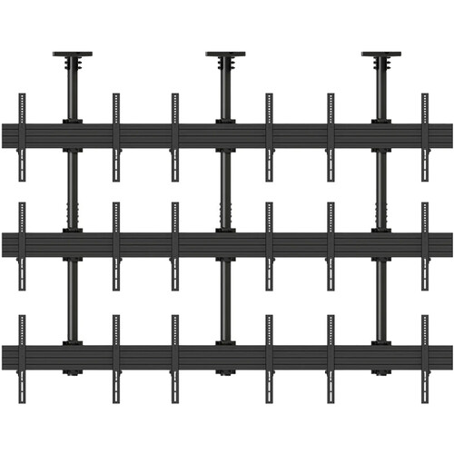Mount-It! PRO Nine-Screen Three-Pole Ceiling Mount (3 Top-to-Bottom, 3 Side-to-Side)