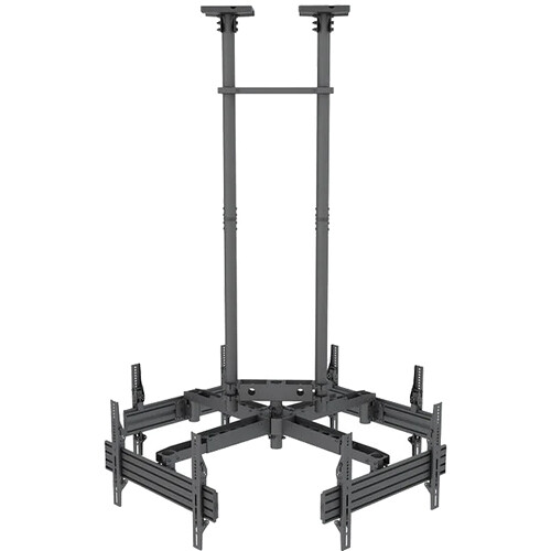 Mount-It! Four-Screen Dual-Pole Ceiling Mount (Four-Sided, Heavy-Duty)