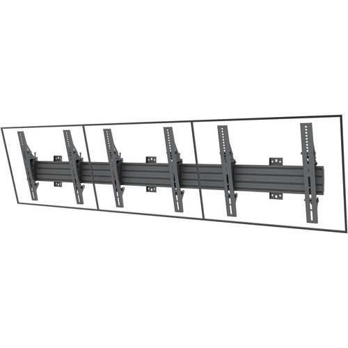 Mount-It! PRO Three-Screen Menu Board Wall Mount with Tilt Mounting Brackets (Landscape)