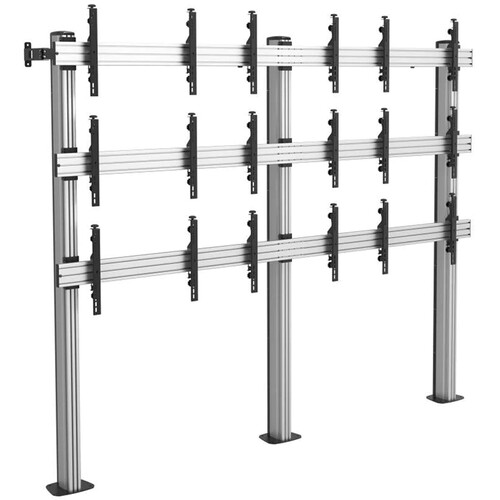 Mount-It! PRO 3 x 3 Nine-Screen Video Wall with Bolt-Down Stand