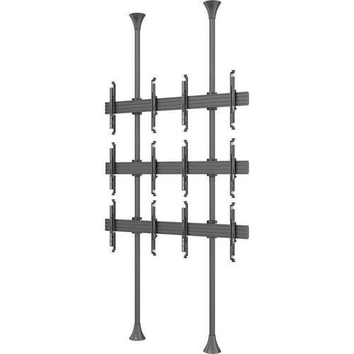Mount-It! PRO Six-Screen Dual-Pole Floor-to-Ceiling Mount (Top-to-Bottom, Side-by-Side)