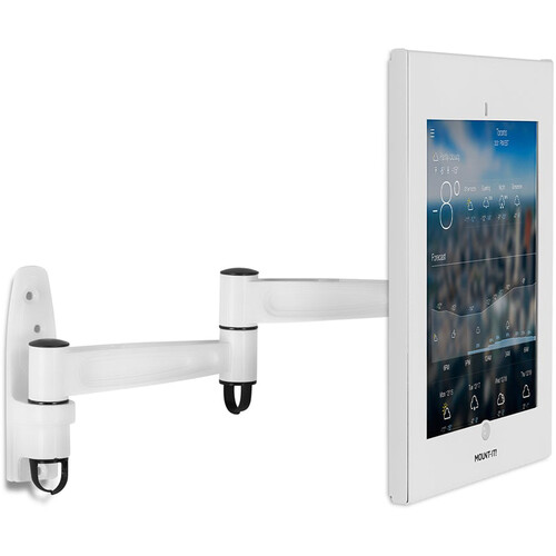 Mount-It! Secure Wall Mount Enclosure with Swing Arm for 12.9" iPad Pro 1st/2nd Gen (White)