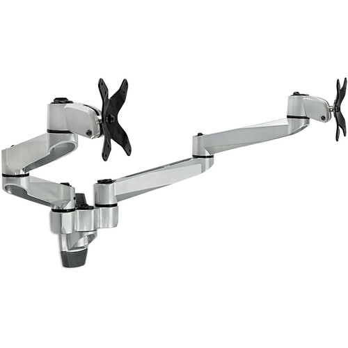Mount-It! Full Motion Dual Monitor Wall Mount for up to 34" Displays (Silver)