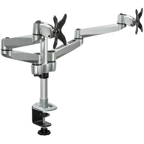 Mount-It! CLiX Series Full Motion Dual Monitor Desk Mount (Silver)